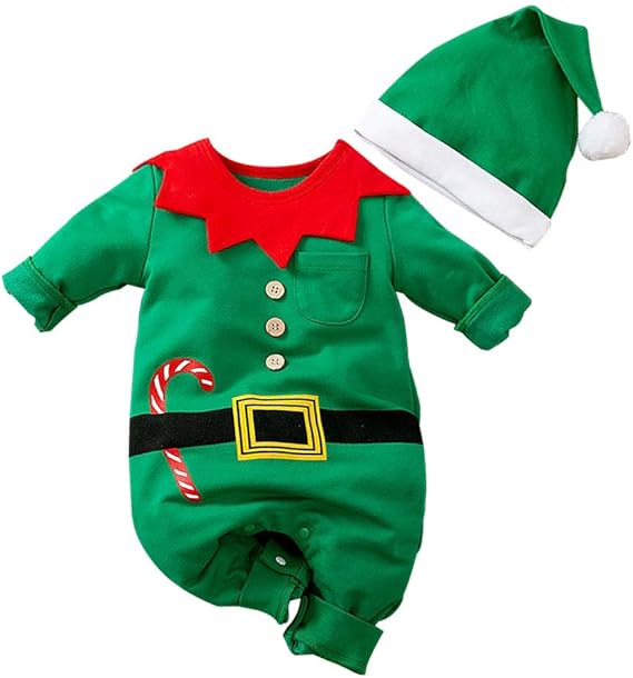MInuvy Christmas Elf Romper + Hat - Minuvy Shop Baby