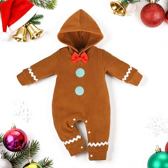 MInuvy Gingerbread Hooded Romper - Minuvy Shop Baby