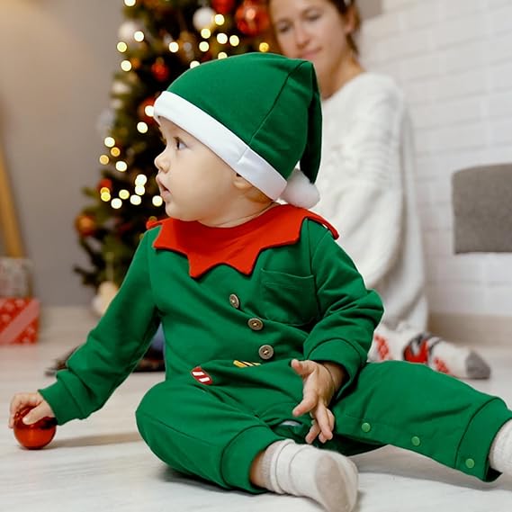 MInuvy Christmas Elf Romper + Hat - Minuvy Shop Baby