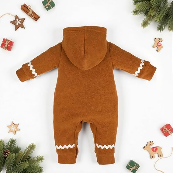 MInuvy Gingerbread Hooded Romper - Minuvy Shop Baby