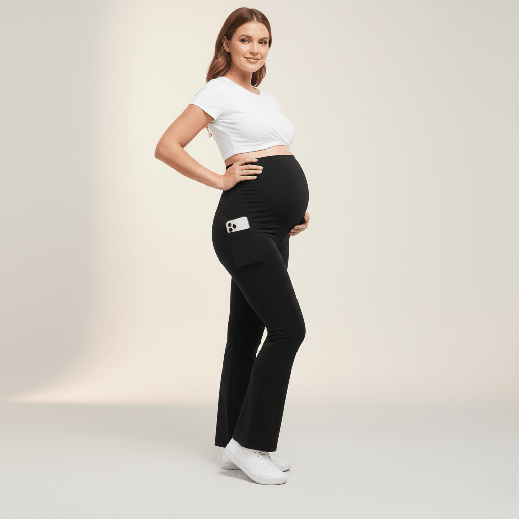 Minuvy Maternity Flare Leggings with Pockets - Minuvy Shop Baby